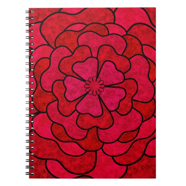 Carnet Fleurs florales abstraites sans couture couleur ro (Devant)