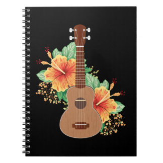Carnet Fleurs hawaïennes Ukulele Guitar Hawaii