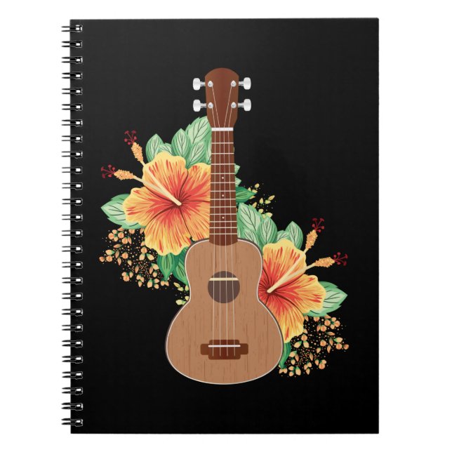 Carnet Fleurs hawaïennes Ukulele Guitar Hawaii (Devant)