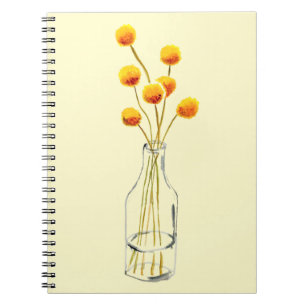 Carnet Fleurs jaunes heureuses Billy Button art australie