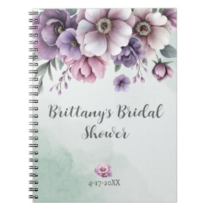 Carnet Fleurs Lavande et Vertes pour Réception de Mariage