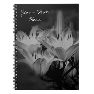 Carnet Fleurs Lys En Noir Et Blanc