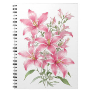 Carnet Fleurs Lys Roses