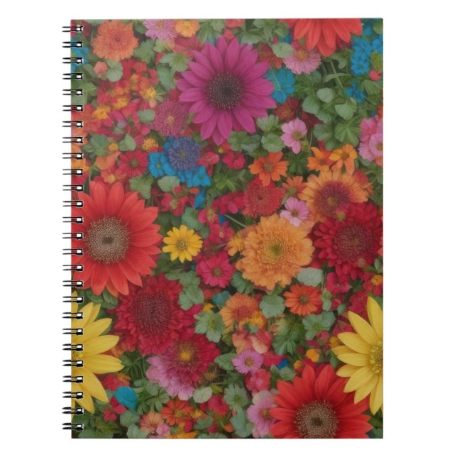 Carnet Fleurs mixtes colorées (Devant)
