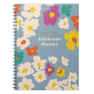 Carnet Fleurs modernes colorées Personnalisées