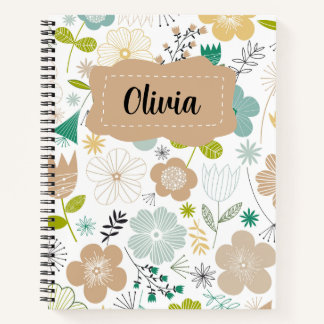 Carnet Fleurs personnalisées mignonnes pour enfants