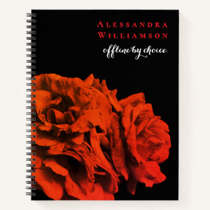 Carnet Fleurs personnalisées Roses Noires Rouges drôles I