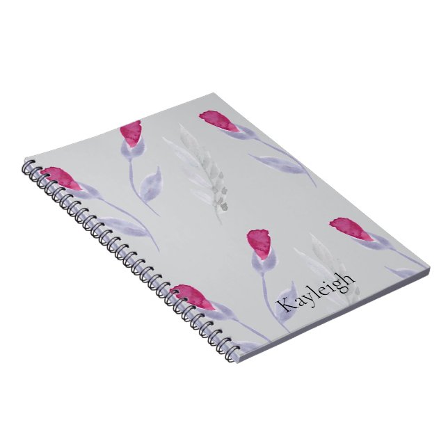 Carnet Fleurs rose gris (Côté Droit)