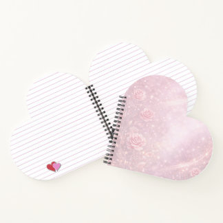 Carnet Fleurs rose poudré et gris perle, art IA