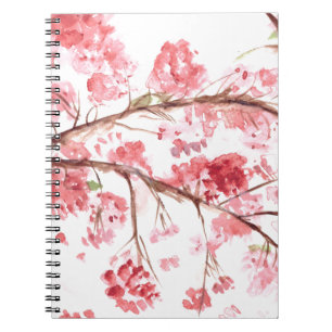Carnet Fleurs roses de cerisier fleurie florale Sakura ja