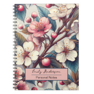 Carnet Fleurs roses de cerisier florales japonaises Sakur