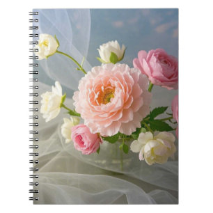 Carnet Fleurs Roses Élégantes Intemporelles Délicates