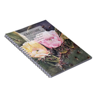 Carnet Fleurs roses et jaunes Gratitude