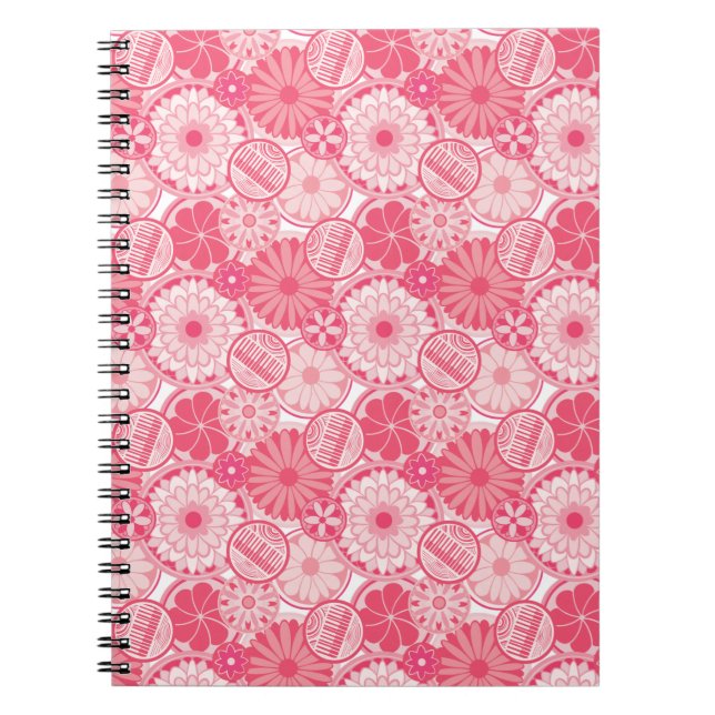 Carnet Fleurs roses et pianos (Devant)