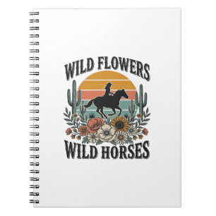 Carnet Fleurs sauvages Chevaux sauvages Chemise florale o
