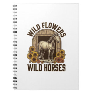 Carnet Fleurs sauvages Chevaux sauvages Chemise Western V