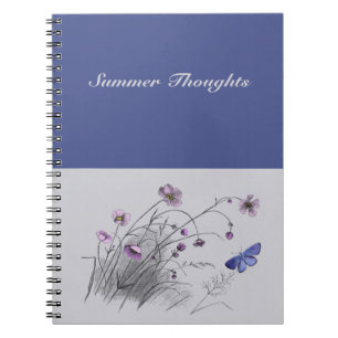 Carnet Fleurs sauvages et papillon