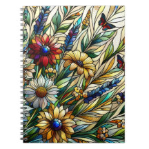 Fleurs sauvages et papillons de design en verre