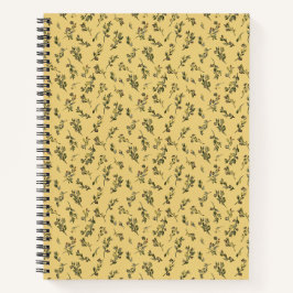 Carnet Fleurs sauvages fleuries jetées sur fond jaune jon