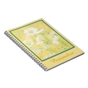 Carnet Fleurs sauvages jaunes personnalisées