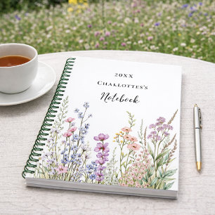 Carnet Fleurs sauvages rose violet bleu