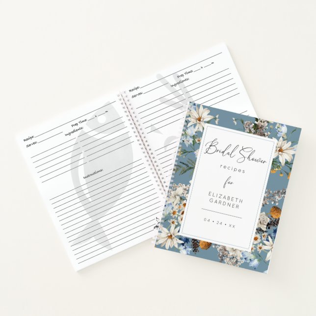 Carnet Fleurs sauvages rustiques Recettes de shower de ma (Intérieur)