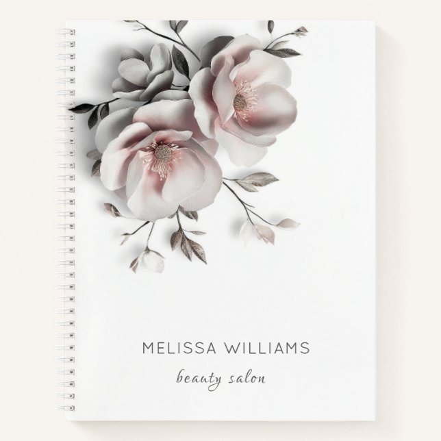 Carnet Fleurs simples blanches en 3D (Devant)