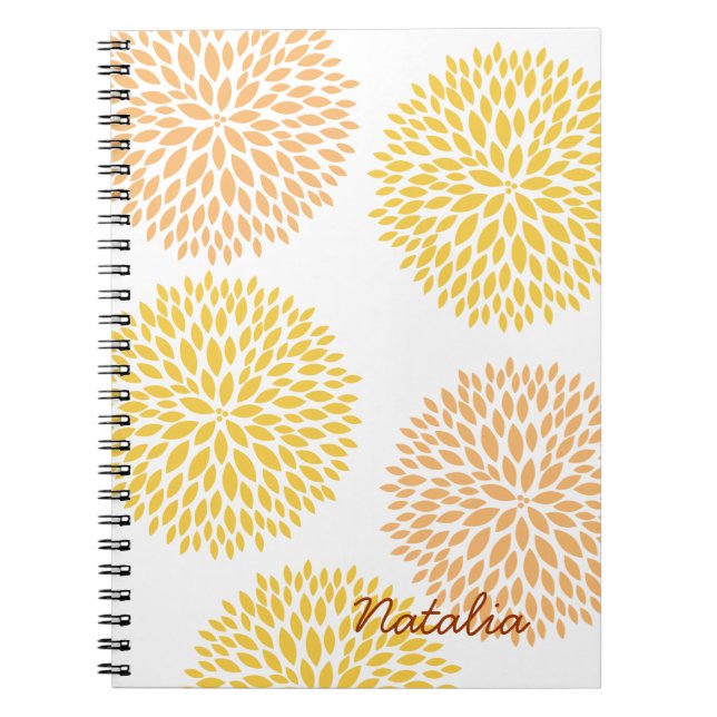 Carnet Fleurs simples de pêche jaunes (Devant)