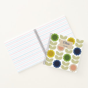 Carnet Fleurs Tiges Été Rétro Groovy