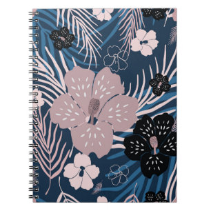 Carnet Fleurs tropicales Palm Texture Feuille