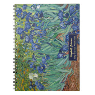 Carnet Fleurs Vincent Van Gogh Art Vintage Monogramme Dor