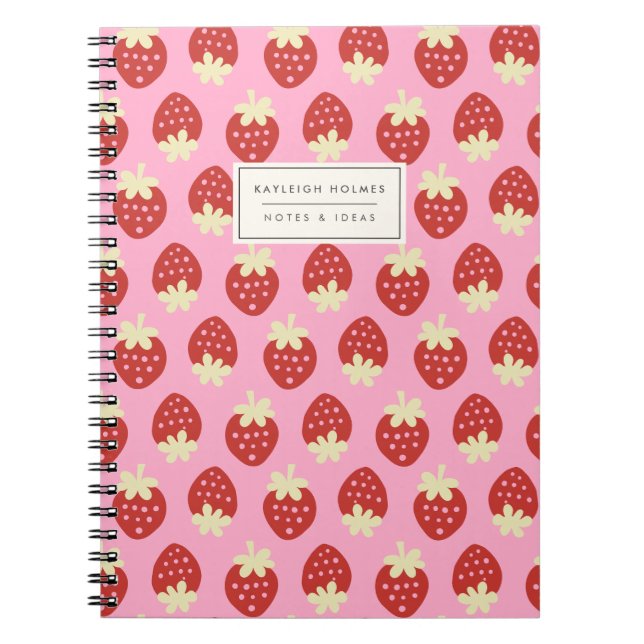 Carnet Flip fraise (rose) (Devant)