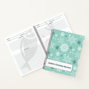 Carnet Flocon de neige d'hiver Turquoise-Bleu Recette pré