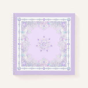Carnet flocon de neige violet clair et coeur étincelant