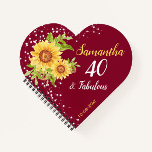 Carnet Floral 40e anniversaire Sunflower Bourgogne Invité