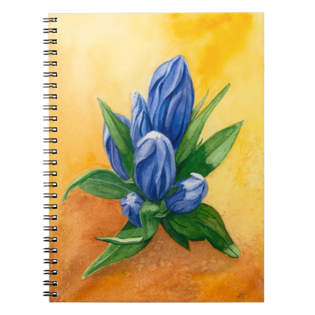 Carnet floral à fleurs bleues (Devant)