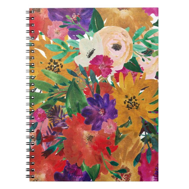 Carnet floral aquarelle (Devant)