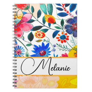 Carnet Floral Aquarelle Boho Motif Tropical
