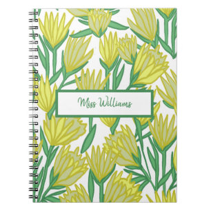 Carnet Floral Art Original Personnalisé Jaune