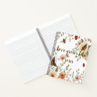 Carnet Floral Blanc Crémeux