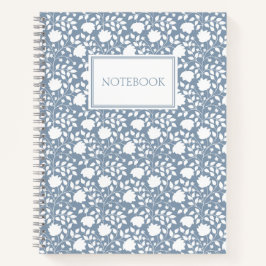Carnet floral bleu clair