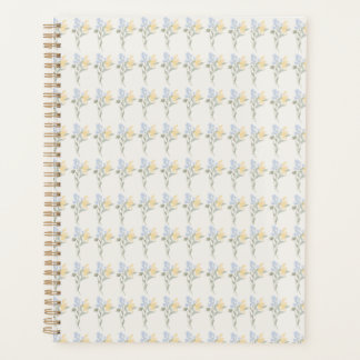 Carnet floral bleu et jaune