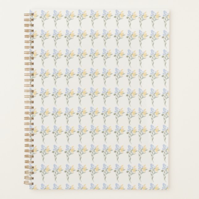 Carnet floral bleu et jaune (Devant)