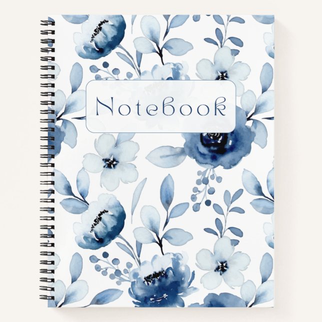 Carnet Floral Bleu Jolies Fleurs (Devant)