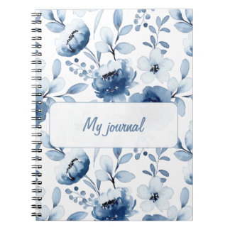 Carnet Floral Bleu | Journal Élégant de Fleurs