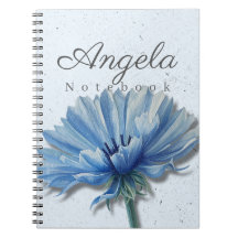 Carnet Floral Bleu Nom | Journal Bleuet