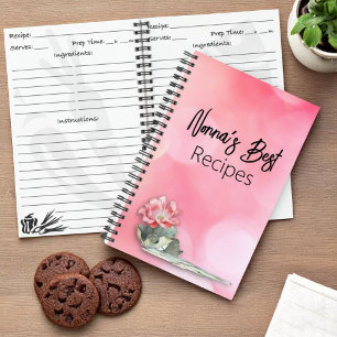 Carnet floral Bokeh rose avec couverture personnal
