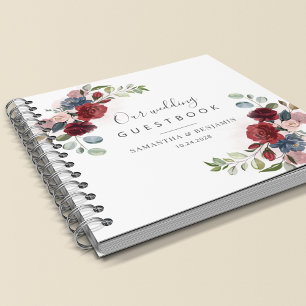 Carnet Floral Bourgogne Aquarelle Mariage de automne livr