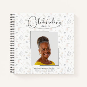 Carnet Floral Celebration of Life Funeral Guest Book