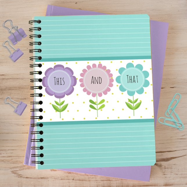 Carnet Floral coloré et rayures (Créateur téléchargé)